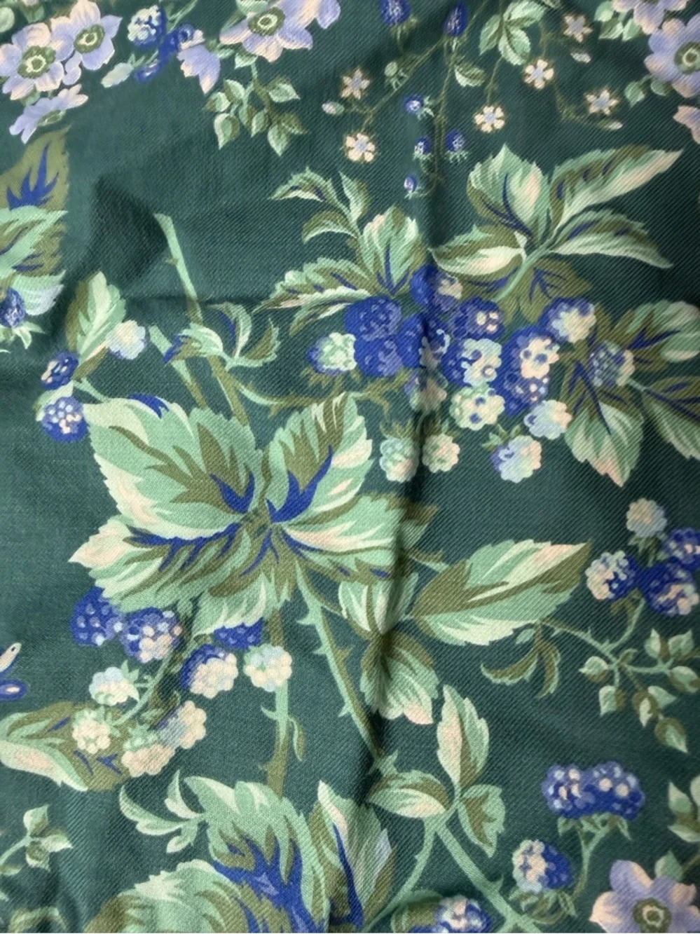 VTG Laura Ashley Pillow Covers 2 Bramble Berry Ruffled Throw Green Cottagecore